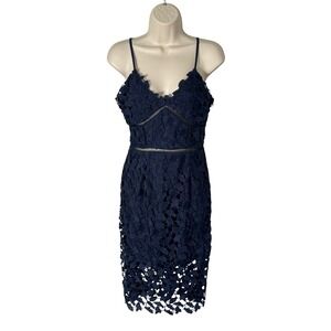 sachin and babi light blue dress Navy Metallic Lace Gown by Marchesa Notte
